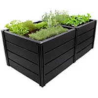 KHW Hochbeet Demeter "XL". Inhalt: 672 Liter. UV-beständiger Kunststoff. Anthrazit.