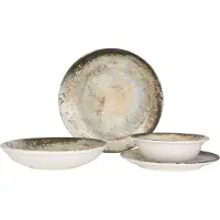 RINART Geschirrset (Medium) - Obvara - 24 teilig - 6 Personen - Porzellan