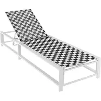 KOMFOTTEU Gartenliege mit 5-fach verstellbarer Rückenlehne, klappbarer Liegestuhl mit 2 Rädern, aus atmungsaktivem Stoff mit Metallrahmen, Belastung 180 kg, 200 x 68 x 104 cm