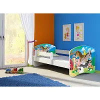Clamaro Kinderbett, Babybett 70x140, 80x160, 80x180cm Juniorbett, Kind, Motiv, Schublade , Bett Farbe:34 Farm, Ausführung:Mit Bettkasten, Bett Größe:160 x 80 cm
