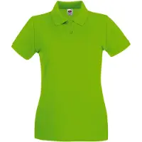 Fruit Of The Loom Damen T-Shirt Polohemd kurzarm Poloshirt Polo Shirt, Größe:L (14), Farbe:Lime Green
