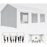 Markenlos Pavillon Partyzelt 4x6 Wasserdicht Stabil PE Plane 450 N 170g Gartenzelt UV Schutz 50+ für Garten, Party, Festival, Hochzeit, weiß