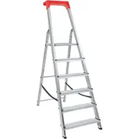BRB-Lagertechnik Alu-Stufenleiter mit 6 Stufen, erreichbare Arbeitshöhe 3210 mm