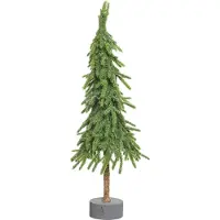 Décoris Minibaum Weihnachtsbaum grün glitter Ø 13 cm Höhe 45 cm