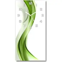 Tulup Wanduhr aus Glas – 30x60 cm - Glasbild - Glasuhr - Gehärtetes Glas -Abstrakte Welle
