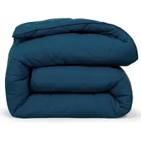 DoubleDry 2 in 1 Bettdecke 200x200 cm - Waschbare Bettdecke Ohne Bezug - Blau