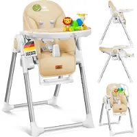 Kidiz 3in1 Hochstuhl Kinderhochstuhl inkl. Spielbügel , Babyliege , Kombihochstuhl Babyhochsitz ,7 höhenverstellbar Verstellbare Rückenlehne , mitwachsend ab 0 Monate bis 6 Jahre Babystuhl