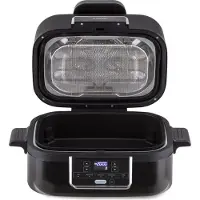 Klarstein 2-in-1 Heißluftfritteuse mit Grill, Airfryer mit Schnellaufheizung 1500W, XL Heissluftfritteuse, Luft Fritteuse zum Frittieren, Heißluftfritteuse + Zubehör, Grillplatte, Frittierkorb, 5L