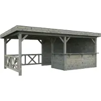 Palmako Carport/Pavillon Connect Lenna 16,6 m² SET 310 grau tauchgrundiert