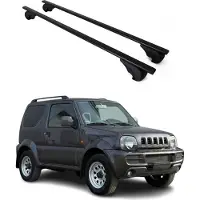 Omtec Dachträger Grundtäger für Suzuki Jimny mk3 1998-2018 75kg Metall Schwarz 2 tlg
