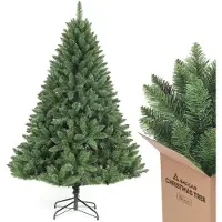 Salcar Künstlicher Weihnachtsbaum 180 cm Nordmanntanne Tannenbaum 730 Spitzen Naturgetreuer mit Klappsystem