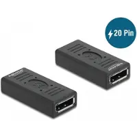 DeLOCK DisplayPort 1.2 Adapter Buchse zu Buchse Gender Changer mit Pin 20, DisplayPort, DisplayPort, Schwarz