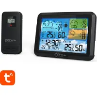Miraval W-LAN Design Wetterstation mit TUYA-App 1x Sensor Smart-Home Wettervorhersage Mondphase UV-Index Komfortanzeige