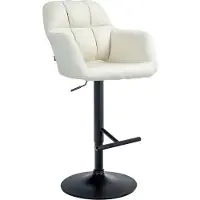 DELUKE Barhocker TUBEL - Stoff Creme 57x59x97 cm Schwarz | Barstuhl Höhenverstellbar Mit Lehne Drehbar Tresenhocker Tresenstuhl Kneipenhocker Kneipenstuhl