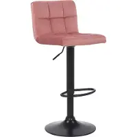 DELUKE Barhocker RIVAN - Samt Pink 40x40x85 cm | Barstuhl Mit Lehne Tresenhocker Tresenstuhl Kneipenhocker Kneipenstuhl