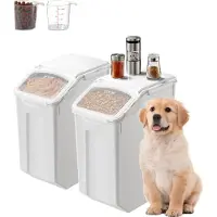Vevor Reis-Aufbewahrungsbehälter Vorratsdosen 2 Stk. Hundefutterspender, 2 x 20