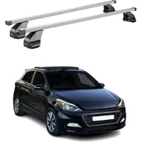 Menabo Dachträger Grundtäger für Hyundai i20 2014-2020 75kg Stahl Silber 2 tlg