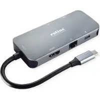 Roline USB-C Multiport Dockingstation, 4K HDMI, USB-A, USB-C, PD, LAN