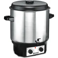 Rommelsbacher Einkochvollautomat KA 2004/E, Edelstahl, 27 Liter, stufenlose Temperaturregelung, Ablaufhahn, 120 Minuten Zeitschaltuhr, 1800 Watt
