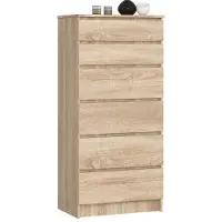 Home Collective Kommode in sonoma Eiche mit 6 geräumigen Schubladen, 60 cm breit, 130 cm hoch Kommode Schlafzimmer Flur Wohnzimmer Organizer Kommode mit Schubladen Holz Highboard Sideboard Schrank