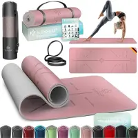 Kesser Gymnastikmatte Yogamatte TPE 183x61cm, rutschfest & gepolstert, inkl. Tragegurt