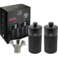 Peugeot Line Duo Salz- Und Pfeffermühlenset 12 Cm Mattschwarz Mit Edelstahltrichter