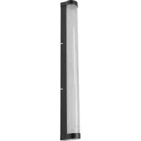 Ledvance ORBIS Tube LED-Spiegel-/Wandleuchte, schwarz, Glas mit Blaseneffekt, 12W, 1100lm, dimmbar, 3000/4000K via Wandschalter einstellbar, 60cm Durchmesser, IP44 Schutz vor Fremdkörpern/Spritzwasser