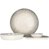 RINART Geschirrset - Olmeca - 24 teilig - 6 Personen - Porzellan