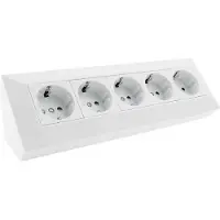 Chilitec 5-fach Steckdosenblock weiß 250V/ 16A Aufbaumontage