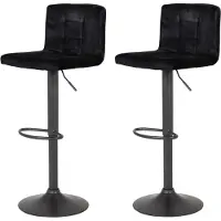Hela Barhocker 2er-Set Amanda II Schwarz Samt