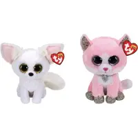 TY - Stofftiere - Beanie Boo's - Phoenix Fox & Fiona Pink Cat