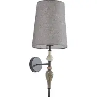 LINDBY Wandleuchte Haldorin, grau/schwarz, Textil, 58 cm