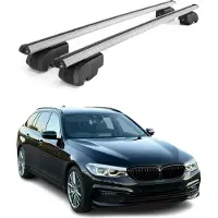 Omtec Dachträger Grundtäger für BMW 5er Touring G31 2017-2023 75kg Alu Silber 2 tlg