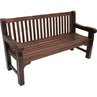 Degamo Gartenbank Parkbank Holzbank Bank BRISTOL 3-sitzer 162cm, Eukalyptus dunkel geölt, Kolonialstil