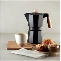 Bigbuy Italienische Kaffeemaschine 6 Tassen Holz Aluminium