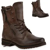 Van Hill Damen Schnürstiefeletten Nova Stiefeletten mit Blockabsatz & Zipper