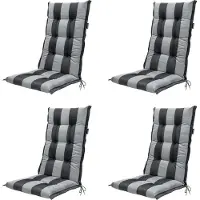 Madison - Gartenstuhlauflage High Back Alice grau - Ca. 123x50 cm - 4er-Set