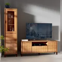 Lomadox Wohnzimmermöbel Set 2-teilig modern in Eiche FABRIANO-161