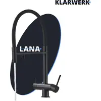 KLARWERK Lana | Flex 3-Wege Armatur Edelstahl Schwarz matt | Trinkwasser Wasserhahn Küche | Osmose Sprudel Mischbatterie U-Auslauf 3 Anschlüsse