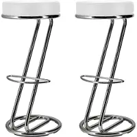 Pemora Barhocker Z Form 2-er Set mit gepolstertem Sitz ZEUS; Sitzpolster: weiß