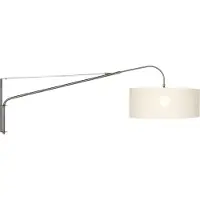 Steinhauer Wandleuchte Elegant Classy 1-flammig Stahl Matt/ Leinen Weiß 120x40cm