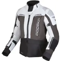 Modeka Hydron wasserdichte Damen Motorrad Textiljacke, hellgrau/dunkelgrau/schwarz, 40
