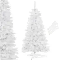 Springos Exklusiver Künstlicher Weihnachtsbaum 180 cm Weiß | Moderner Tannenbaum für stilvolle Weihnachtsdekoration | Christbaum mit stabilem Ständer
