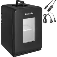 TecTake Mini Kühlschrank - Tragbare Minibar 14L - 2-in-1 Funktion: Kühlen und Heizen - Ideale elektrische Kühlbox für Getränke, Medikamente oder Make-up - Für zu Hause oder unterwegs - ECO-Modus