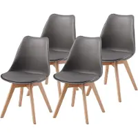 Albatros Esszimmerstühle 4er Set AARHUS, Grau - Beine aus Buche Massiv-Holz, Skandinavisches Retro-Design, bequemer Schalenstuhl - Eleganter Küchenstuhl, Stuhl Esszimmer für Esstisch