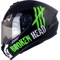Broken Head Adrenalin Therapy 4X Schwarz-Neon-Grün Ltd. Edition Glanz : S (55-56 cm) Größe: S (55-56 cm)