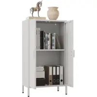 VCM Stahl Kommode | Sideboard mit Drehtüren | Maße ca. H. 110 x B. 60 x T. 35 cm - Flokas M