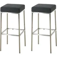 DELUKE 2er Set Barhocker BIDAN - Stoff Dunkelgrau 37x37x85 cm | Barstuhl Mit Lehne Tresenhocker Tresenstuhl Kneipenhocker Kneipenstuhl