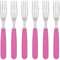 Gräwe Tafelgabeln, 6 Stück, Edelstahl, bunte Griffe, pink