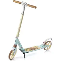 Meteor Kickscooter mit Ständer, Roller höhenverstellbar, Tretroller klappbar, Cityroller bis 100kg, Scooter mit Stoßdämpfer vorne und hinten, City California